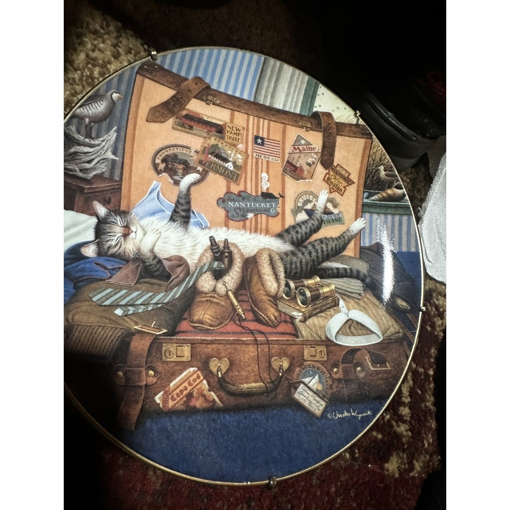 Bradford Exchange Purr-fect Places, Mabel The Stowaway by C Wysocki Plate, 1998